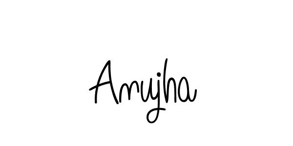 Use a signature maker to create a handwritten signature online. With this signature software, you can design (Angelique-Rose-font-FFP) your own signature for name Anujha. Anujha signature style 5 images and pictures png