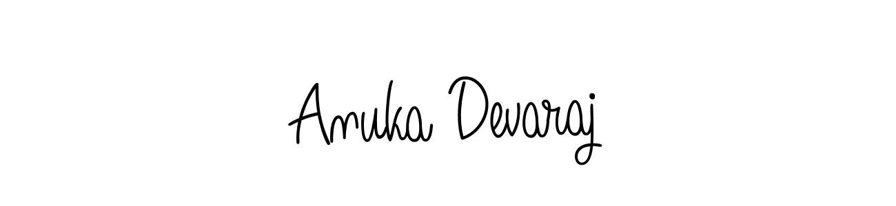 You should practise on your own different ways (Angelique-Rose-font-FFP) to write your name (Anuka Devaraj) in signature. don't let someone else do it for you. Anuka Devaraj signature style 5 images and pictures png