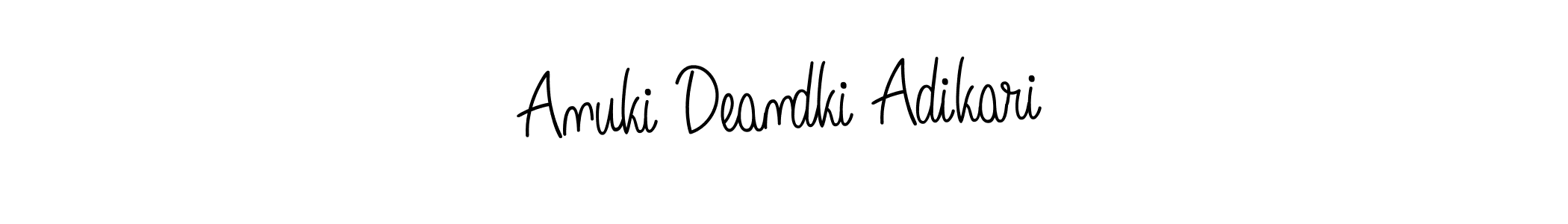 Anuki Deandki Adikari stylish signature style. Best Handwritten Sign (Angelique-Rose-font-FFP) for my name. Handwritten Signature Collection Ideas for my name Anuki Deandki Adikari. Anuki Deandki Adikari signature style 5 images and pictures png