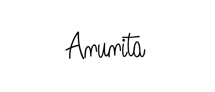 You should practise on your own different ways (Angelique-Rose-font-FFP) to write your name (Anunita) in signature. don't let someone else do it for you. Anunita signature style 5 images and pictures png