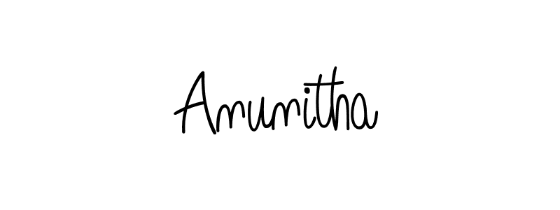 How to make Anunitha name signature. Use Angelique-Rose-font-FFP style for creating short signs online. This is the latest handwritten sign. Anunitha signature style 5 images and pictures png