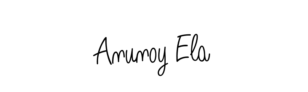 Make a beautiful signature design for name Anunoy Ela. With this signature (Angelique-Rose-font-FFP) style, you can create a handwritten signature for free. Anunoy Ela signature style 5 images and pictures png