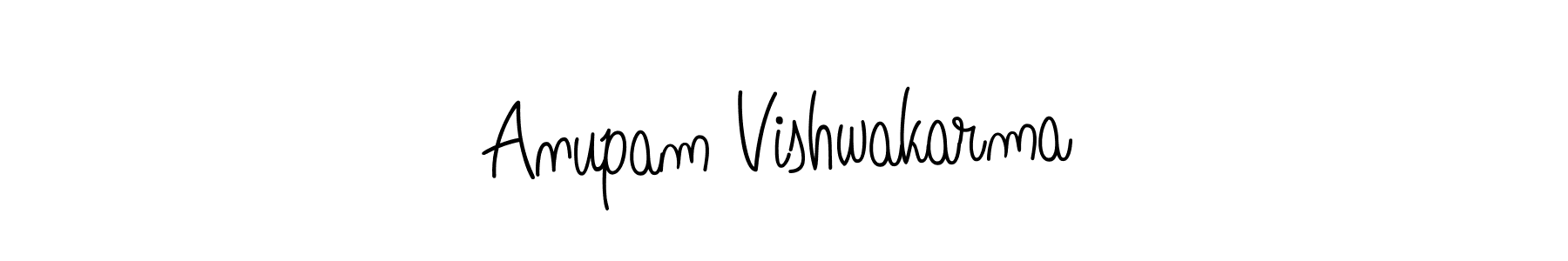 Anupam Vishwakarma stylish signature style. Best Handwritten Sign (Angelique-Rose-font-FFP) for my name. Handwritten Signature Collection Ideas for my name Anupam Vishwakarma. Anupam Vishwakarma signature style 5 images and pictures png
