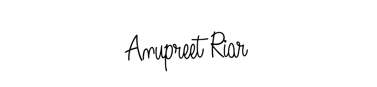 You should practise on your own different ways (Angelique-Rose-font-FFP) to write your name (Anupreet Riar) in signature. don't let someone else do it for you. Anupreet Riar signature style 5 images and pictures png