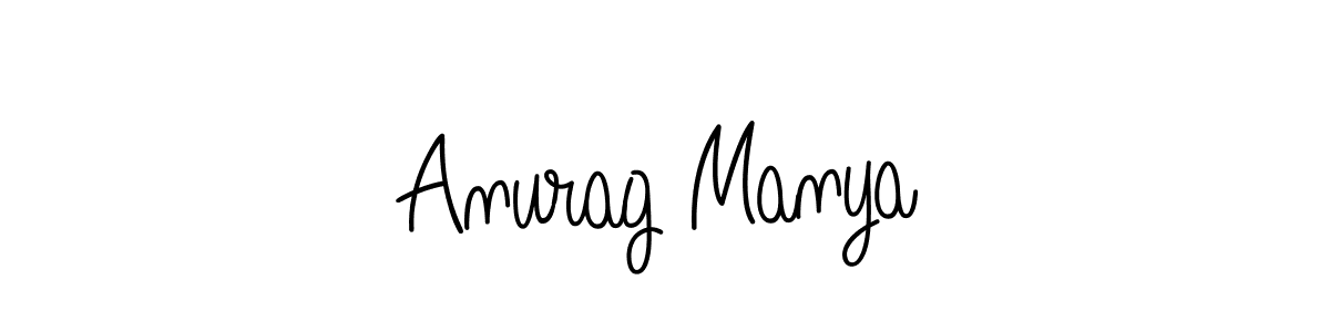 Anurag Manya stylish signature style. Best Handwritten Sign (Angelique-Rose-font-FFP) for my name. Handwritten Signature Collection Ideas for my name Anurag Manya. Anurag Manya signature style 5 images and pictures png