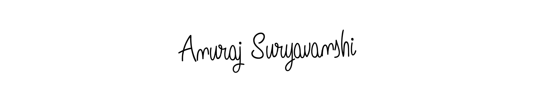 Use a signature maker to create a handwritten signature online. With this signature software, you can design (Angelique-Rose-font-FFP) your own signature for name Anuraj Suryavanshi. Anuraj Suryavanshi signature style 5 images and pictures png