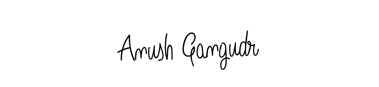 You should practise on your own different ways (Angelique-Rose-font-FFP) to write your name (Anush Gangudr) in signature. don't let someone else do it for you. Anush Gangudr signature style 5 images and pictures png
