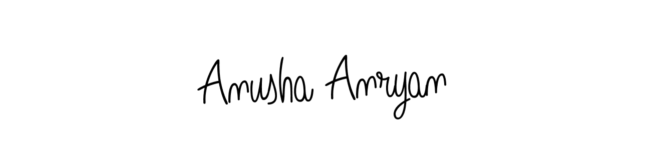 Create a beautiful signature design for name Anusha Anryan. With this signature (Angelique-Rose-font-FFP) fonts, you can make a handwritten signature for free. Anusha Anryan signature style 5 images and pictures png