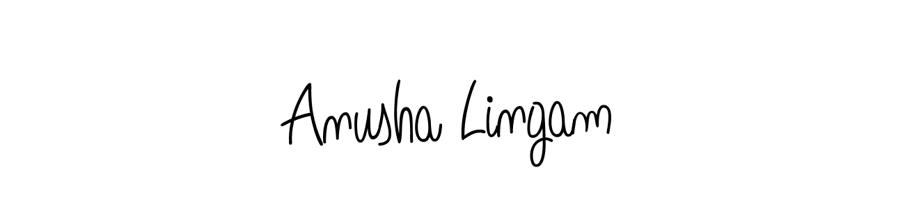 How to make Anusha Lingam name signature. Use Angelique-Rose-font-FFP style for creating short signs online. This is the latest handwritten sign. Anusha Lingam signature style 5 images and pictures png