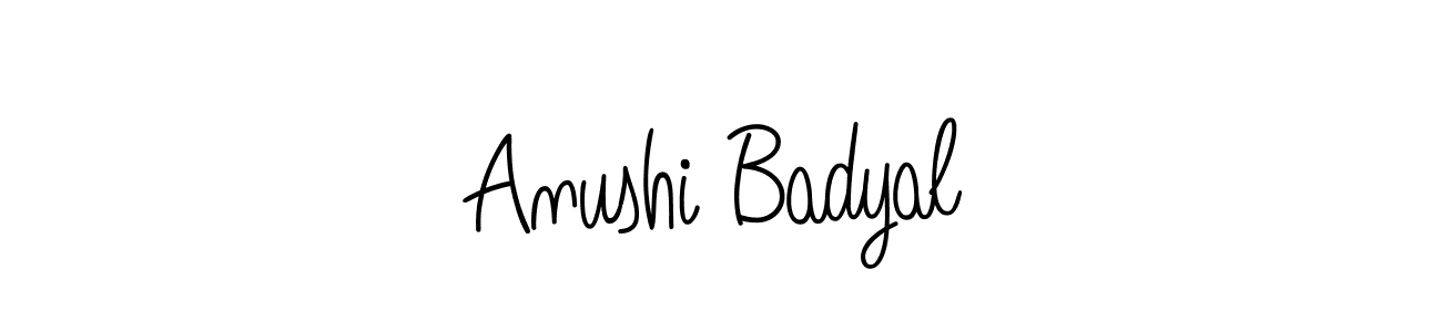 This is the best signature style for the Anushi Badyal name. Also you like these signature font (Angelique-Rose-font-FFP). Mix name signature. Anushi Badyal signature style 5 images and pictures png