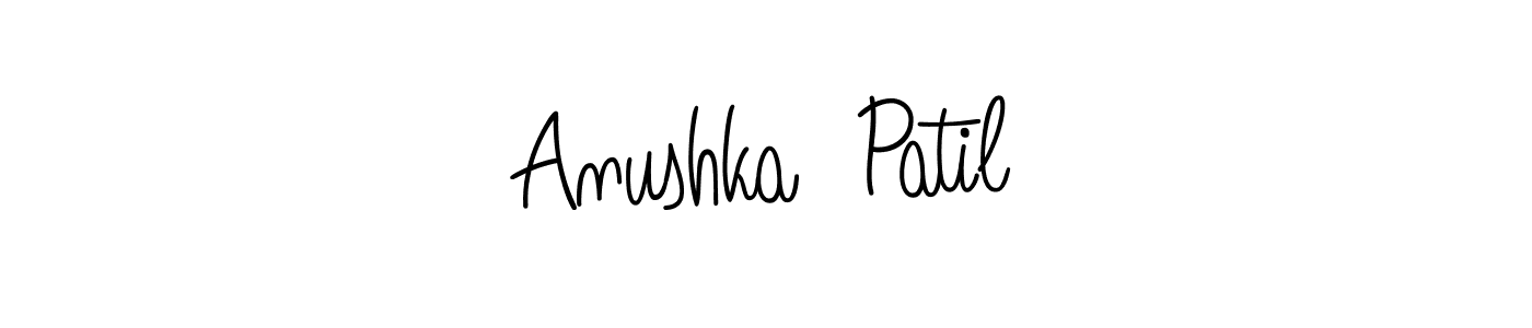 The best way (Angelique-Rose-font-FFP) to make a short signature is to pick only two or three words in your name. The name Anushka  Patil include a total of six letters. For converting this name. Anushka  Patil signature style 5 images and pictures png