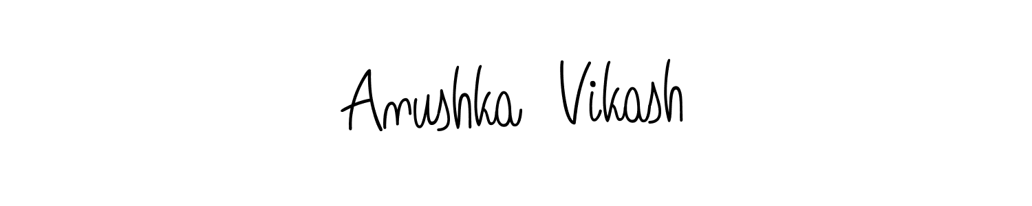 Check out images of Autograph of Anushka  Vikash name. Actor Anushka  Vikash Signature Style. Angelique-Rose-font-FFP is a professional sign style online. Anushka  Vikash signature style 5 images and pictures png