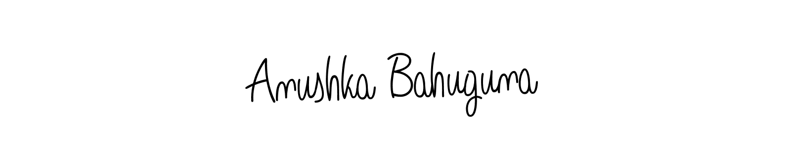 You should practise on your own different ways (Angelique-Rose-font-FFP) to write your name (Anushka Bahuguna) in signature. don't let someone else do it for you. Anushka Bahuguna signature style 5 images and pictures png