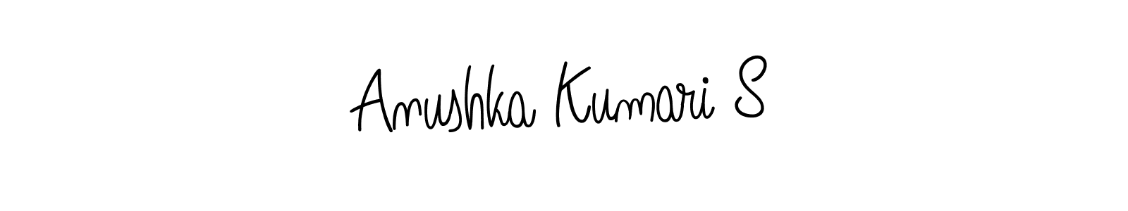 The best way (Angelique-Rose-font-FFP) to make a short signature is to pick only two or three words in your name. The name Anushka Kumari S include a total of six letters. For converting this name. Anushka Kumari S signature style 5 images and pictures png