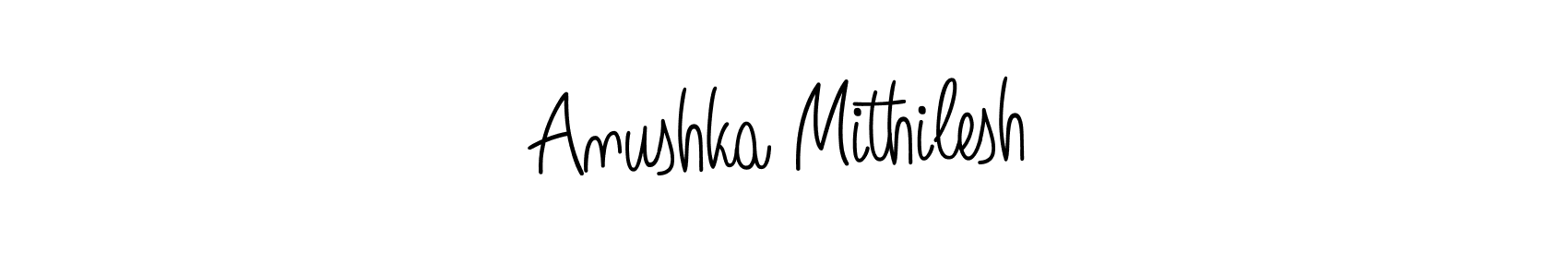 Anushka Mithilesh stylish signature style. Best Handwritten Sign (Angelique-Rose-font-FFP) for my name. Handwritten Signature Collection Ideas for my name Anushka Mithilesh. Anushka Mithilesh signature style 5 images and pictures png