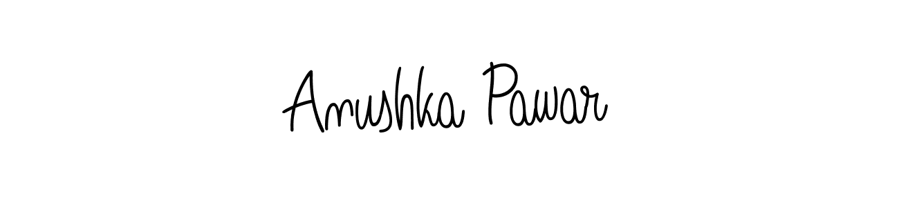 You should practise on your own different ways (Angelique-Rose-font-FFP) to write your name (Anushka Pawar) in signature. don't let someone else do it for you. Anushka Pawar signature style 5 images and pictures png