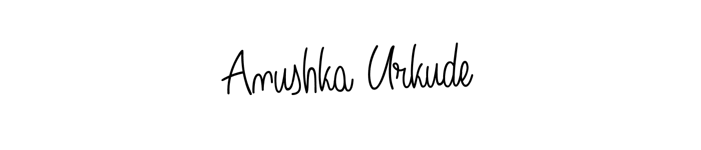 You should practise on your own different ways (Angelique-Rose-font-FFP) to write your name (Anushka Urkude) in signature. don't let someone else do it for you. Anushka Urkude signature style 5 images and pictures png