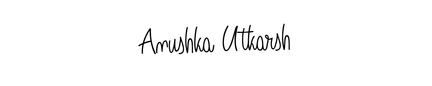 if you are searching for the best signature style for your name Anushka Utkarsh. so please give up your signature search. here we have designed multiple signature styles  using Angelique-Rose-font-FFP. Anushka Utkarsh signature style 5 images and pictures png