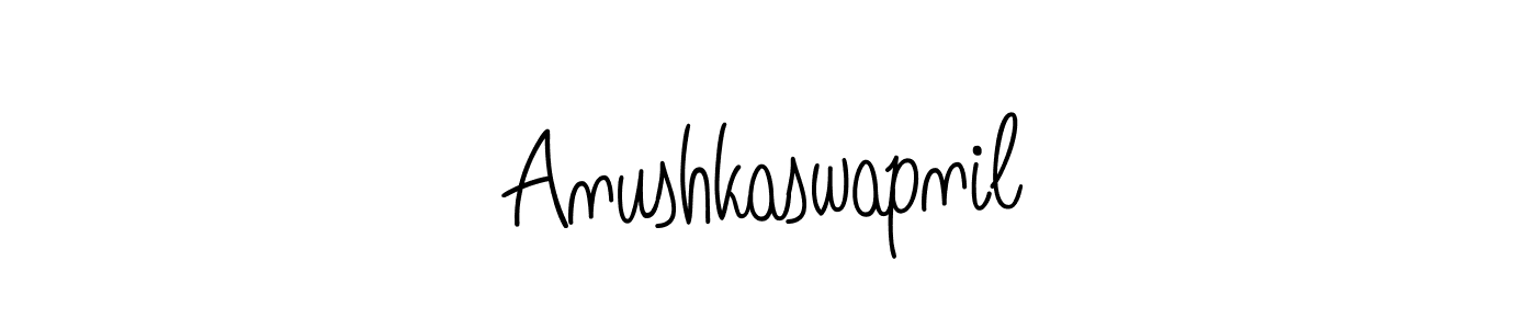 Use a signature maker to create a handwritten signature online. With this signature software, you can design (Angelique-Rose-font-FFP) your own signature for name Anushkaswapnil. Anushkaswapnil signature style 5 images and pictures png