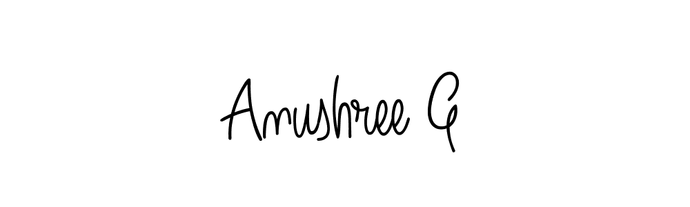 Design your own signature with our free online signature maker. With this signature software, you can create a handwritten (Angelique-Rose-font-FFP) signature for name Anushree G. Anushree G signature style 5 images and pictures png