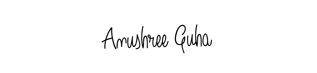 Anushree Guha stylish signature style. Best Handwritten Sign (Angelique-Rose-font-FFP) for my name. Handwritten Signature Collection Ideas for my name Anushree Guha. Anushree Guha signature style 5 images and pictures png