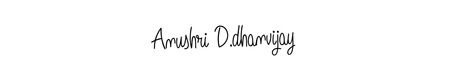 You should practise on your own different ways (Angelique-Rose-font-FFP) to write your name (Anushri D.dhanvijay) in signature. don't let someone else do it for you. Anushri D.dhanvijay signature style 5 images and pictures png