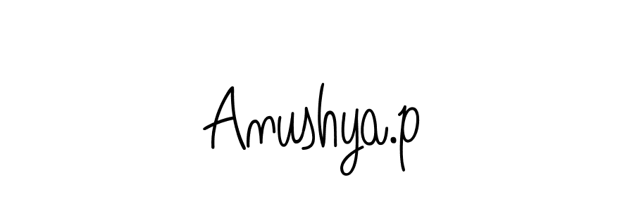 The best way (Angelique-Rose-font-FFP) to make a short signature is to pick only two or three words in your name. The name Anushya.p include a total of six letters. For converting this name. Anushya.p signature style 5 images and pictures png