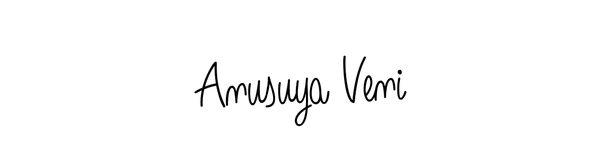 How to make Anusuya Veni name signature. Use Angelique-Rose-font-FFP style for creating short signs online. This is the latest handwritten sign. Anusuya Veni signature style 5 images and pictures png