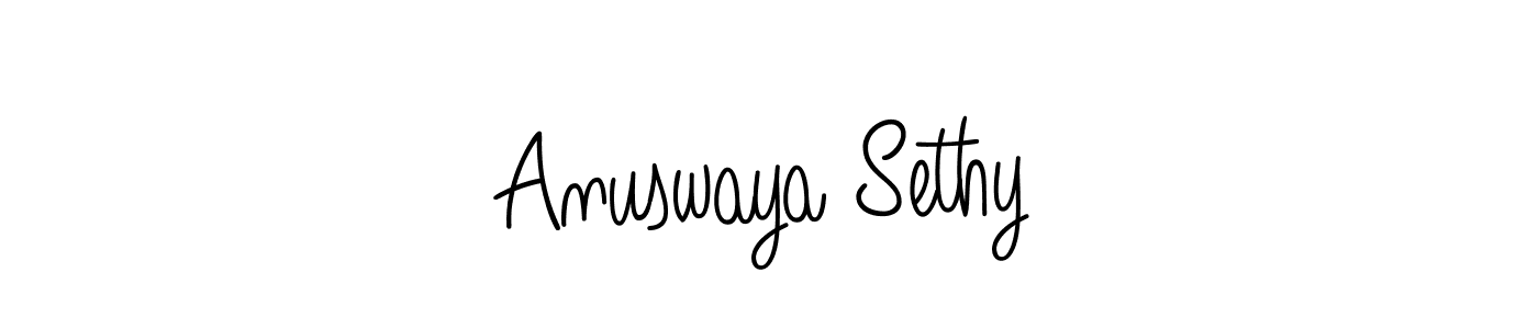 The best way (Angelique-Rose-font-FFP) to make a short signature is to pick only two or three words in your name. The name Anuswaya Sethy include a total of six letters. For converting this name. Anuswaya Sethy signature style 5 images and pictures png