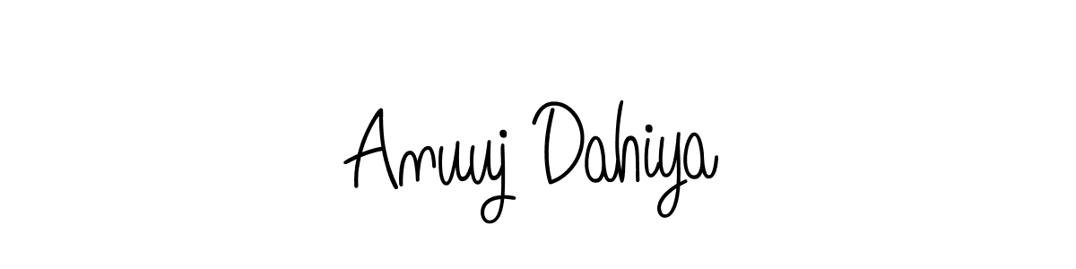 How to make Anuuj Dahiya name signature. Use Angelique-Rose-font-FFP style for creating short signs online. This is the latest handwritten sign. Anuuj Dahiya signature style 5 images and pictures png