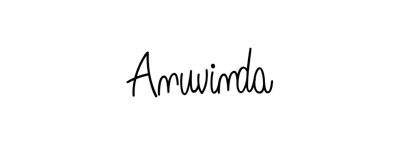 Make a beautiful signature design for name Anuvinda. With this signature (Angelique-Rose-font-FFP) style, you can create a handwritten signature for free. Anuvinda signature style 5 images and pictures png