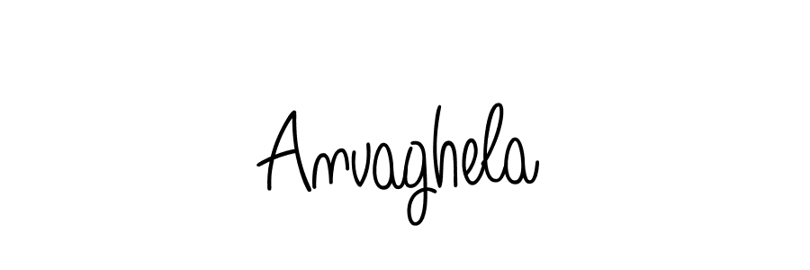 Use a signature maker to create a handwritten signature online. With this signature software, you can design (Angelique-Rose-font-FFP) your own signature for name Anvaghela. Anvaghela signature style 5 images and pictures png