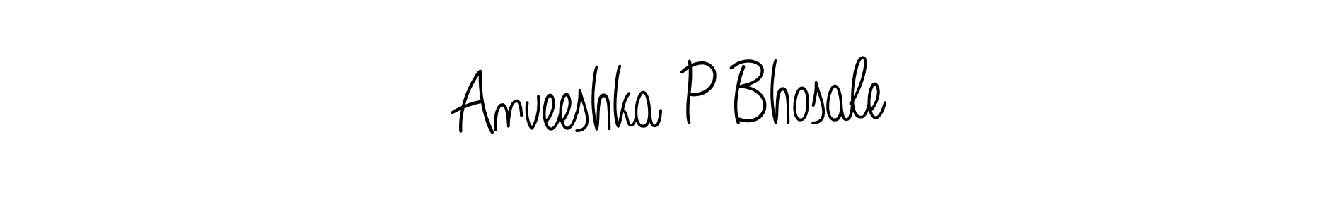Use a signature maker to create a handwritten signature online. With this signature software, you can design (Angelique-Rose-font-FFP) your own signature for name Anveeshka P Bhosale. Anveeshka P Bhosale signature style 5 images and pictures png