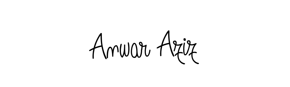 The best way (Angelique-Rose-font-FFP) to make a short signature is to pick only two or three words in your name. The name Anwar Aziz include a total of six letters. For converting this name. Anwar Aziz signature style 5 images and pictures png