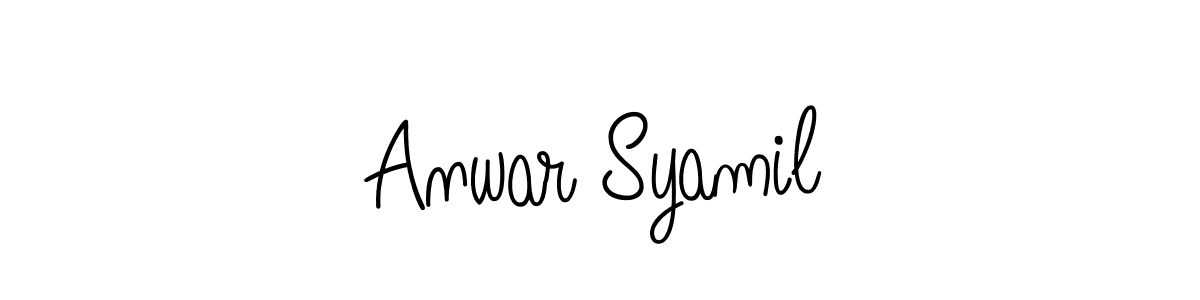 Also You can easily find your signature by using the search form. We will create Anwar Syamil name handwritten signature images for you free of cost using Angelique-Rose-font-FFP sign style. Anwar Syamil signature style 5 images and pictures png