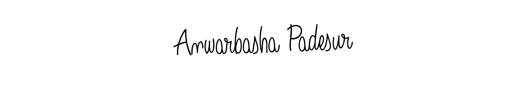 Make a beautiful signature design for name Anwarbasha Padesur. With this signature (Angelique-Rose-font-FFP) style, you can create a handwritten signature for free. Anwarbasha Padesur signature style 5 images and pictures png