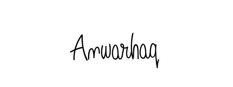 Use a signature maker to create a handwritten signature online. With this signature software, you can design (Angelique-Rose-font-FFP) your own signature for name Anwarhaq. Anwarhaq signature style 5 images and pictures png