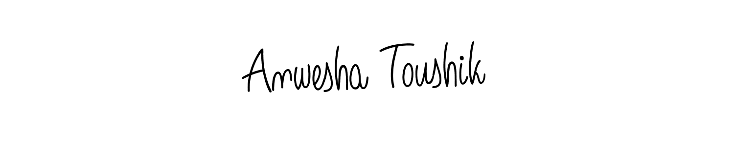 Also we have Anwesha Toushik name is the best signature style. Create professional handwritten signature collection using Angelique-Rose-font-FFP autograph style. Anwesha Toushik signature style 5 images and pictures png