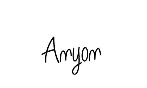 How to make Anyon name signature. Use Angelique-Rose-font-FFP style for creating short signs online. This is the latest handwritten sign. Anyon signature style 5 images and pictures png