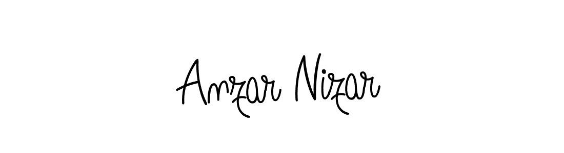 The best way (Angelique-Rose-font-FFP) to make a short signature is to pick only two or three words in your name. The name Anzar Nizar include a total of six letters. For converting this name. Anzar Nizar signature style 5 images and pictures png