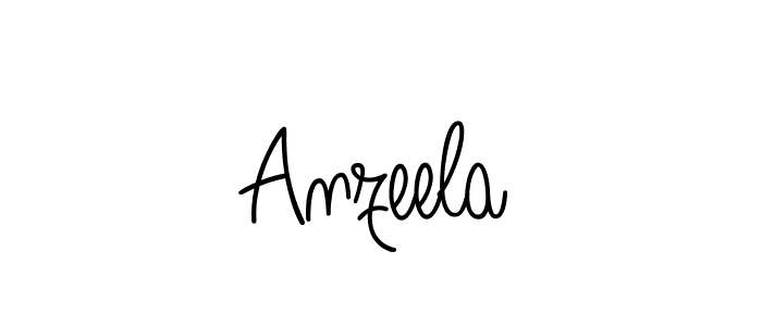 How to make Anzeela name signature. Use Angelique-Rose-font-FFP style for creating short signs online. This is the latest handwritten sign. Anzeela signature style 5 images and pictures png