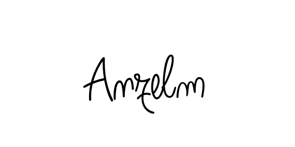 How to make Anzelm name signature. Use Angelique-Rose-font-FFP style for creating short signs online. This is the latest handwritten sign. Anzelm signature style 5 images and pictures png