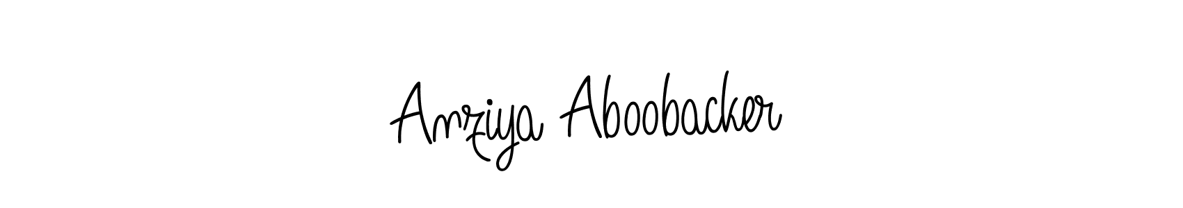 How to make Anziya Aboobacker name signature. Use Angelique-Rose-font-FFP style for creating short signs online. This is the latest handwritten sign. Anziya Aboobacker signature style 5 images and pictures png