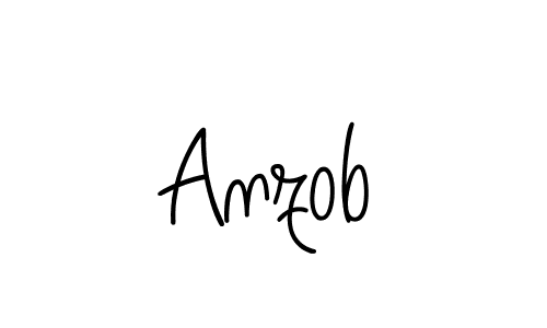 Design your own signature with our free online signature maker. With this signature software, you can create a handwritten (Angelique-Rose-font-FFP) signature for name Anzob. Anzob signature style 5 images and pictures png