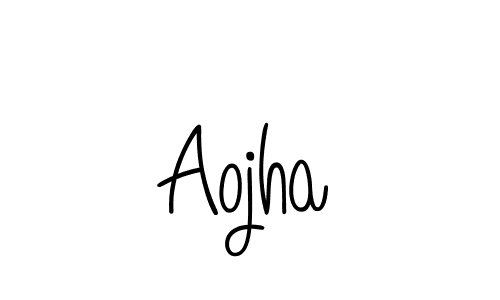 You should practise on your own different ways (Angelique-Rose-font-FFP) to write your name (Aojha) in signature. don't let someone else do it for you. Aojha signature style 5 images and pictures png