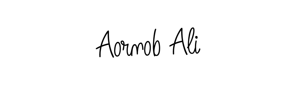Use a signature maker to create a handwritten signature online. With this signature software, you can design (Angelique-Rose-font-FFP) your own signature for name Aornob Ali. Aornob Ali signature style 5 images and pictures png