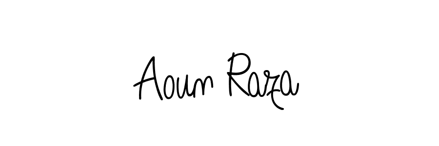 Make a beautiful signature design for name Aoun Raza. With this signature (Angelique-Rose-font-FFP) style, you can create a handwritten signature for free. Aoun Raza signature style 5 images and pictures png