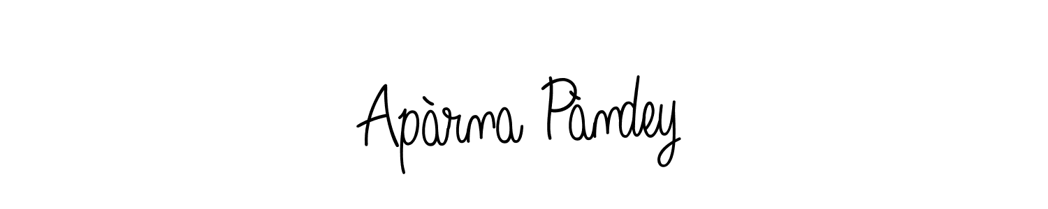 You should practise on your own different ways (Angelique-Rose-font-FFP) to write your name (Apàrna Pàndey) in signature. don't let someone else do it for you. Apàrna Pàndey signature style 5 images and pictures png