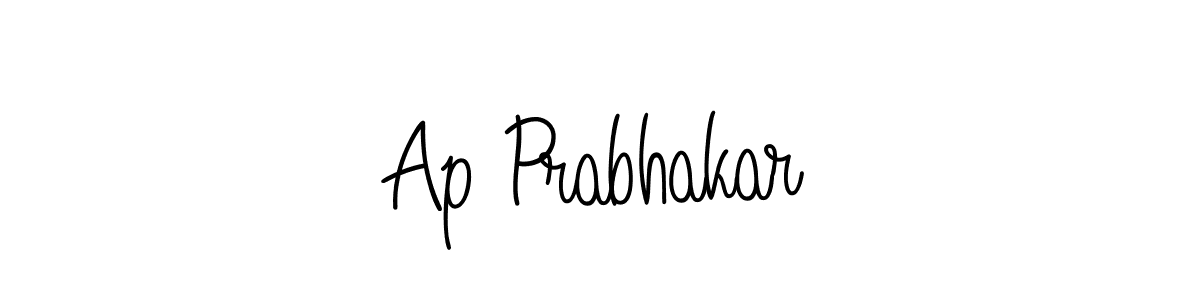You should practise on your own different ways (Angelique-Rose-font-FFP) to write your name (Ap Prabhakar) in signature. don't let someone else do it for you. Ap Prabhakar signature style 5 images and pictures png