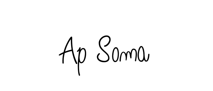 The best way (Angelique-Rose-font-FFP) to make a short signature is to pick only two or three words in your name. The name Ap Soma include a total of six letters. For converting this name. Ap Soma signature style 5 images and pictures png